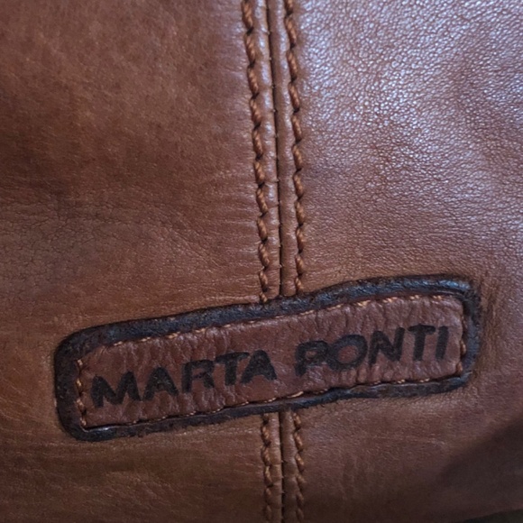 Marta Ponti Portugal Genuine Leather Handbag Crossbody Adjustable Strap - Picture 5 of 13